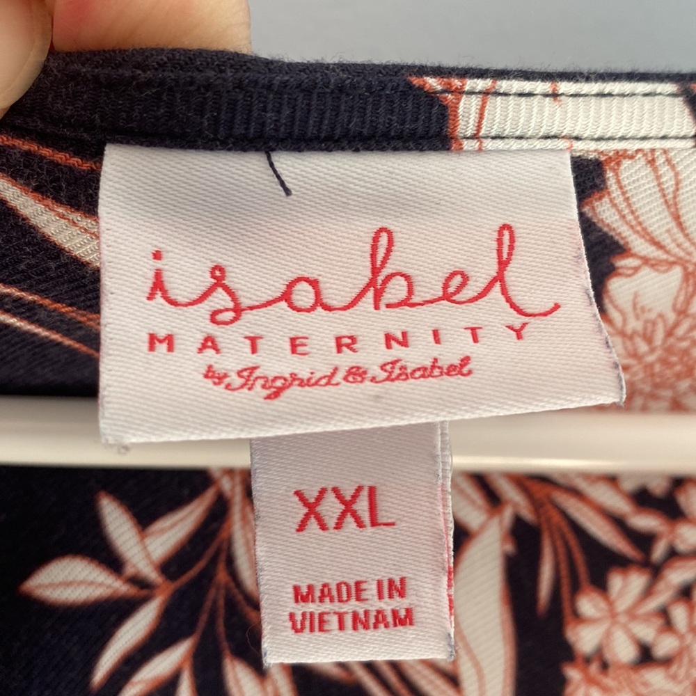 SALE!  Isabel Maternity Navy Floral Empire Waist Dress - Picture 7 of 8